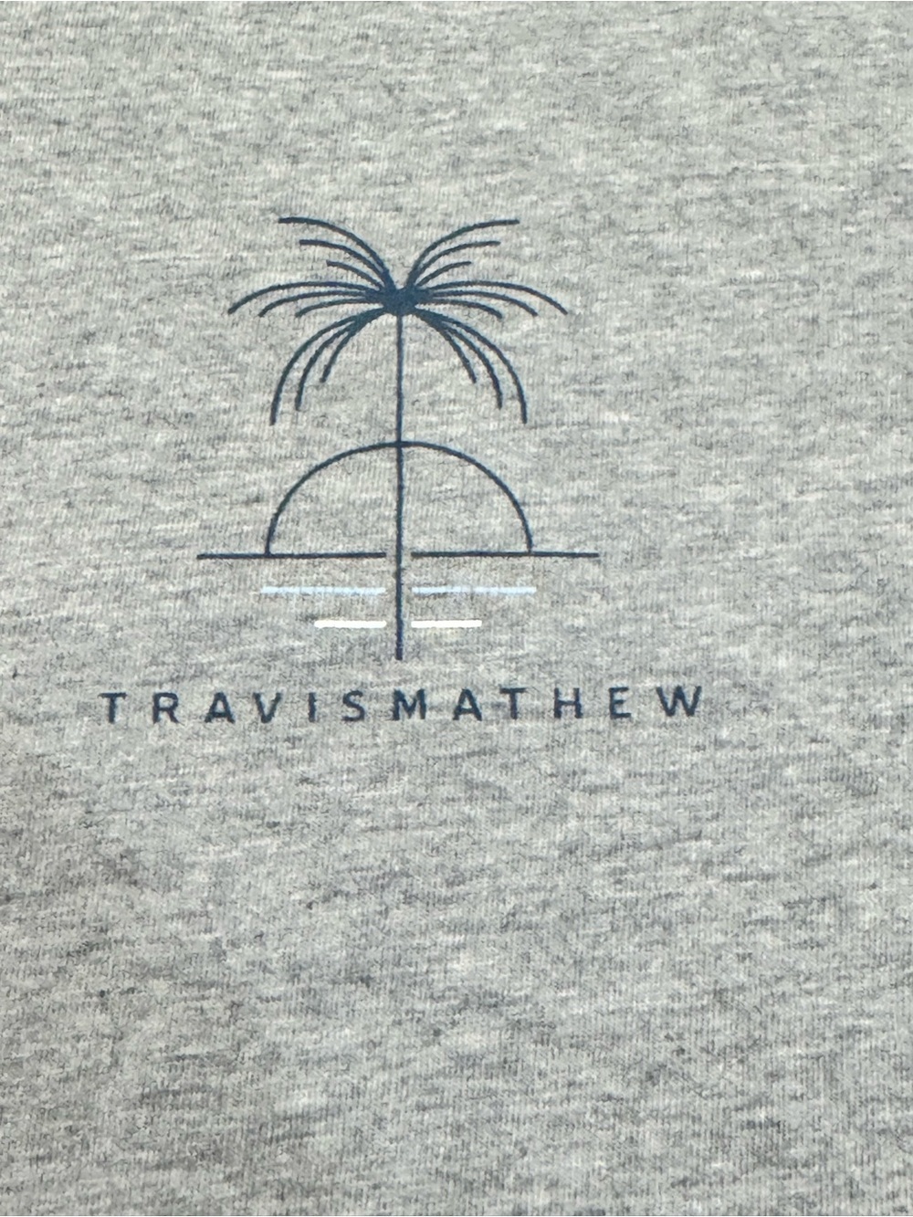 TravisMathew Gray Palm Logo Graphic T-Shirt Men’s Medium Soft Cotton Casual Tee